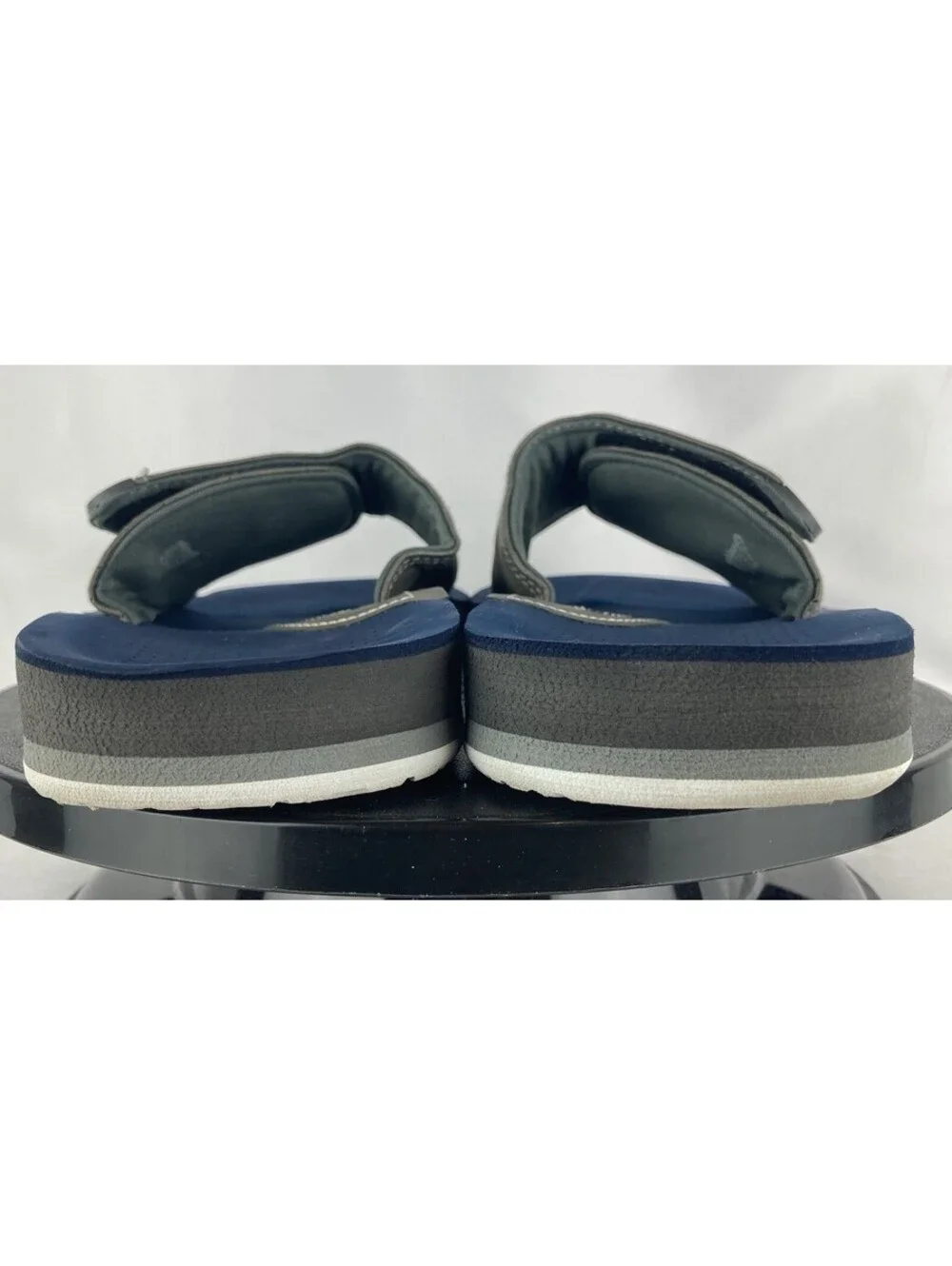 Men’s Size 9 Cobian Slide Sandals Blue Grey Adjustable Comfort Foam Slip On